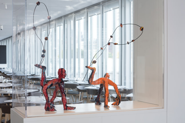 Installation view of sculptures by Andrew Lord