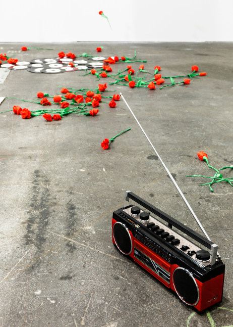 Installation view, Karen Kilimnik,&amp;nbsp;The Joker Episode of The Avengers, Art Basel Unlimited, Basel, 2024