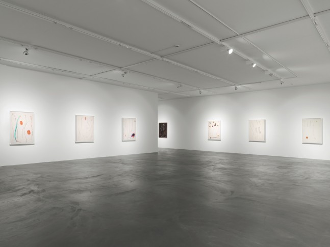 Installation view of Josh Smith paintings exhibition