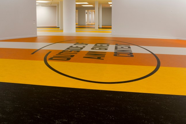 Installation view of floor work by Liam Gillick