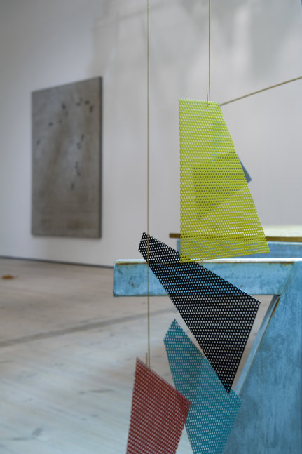 Installation view of sculptures by Martin Boyce