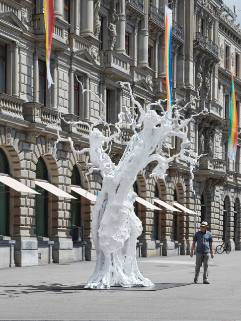 Installation view of sculpture by Ugo Rondinone