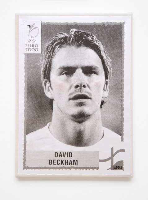 wall work with photography of David Beckham by Sarah Ortmeyer