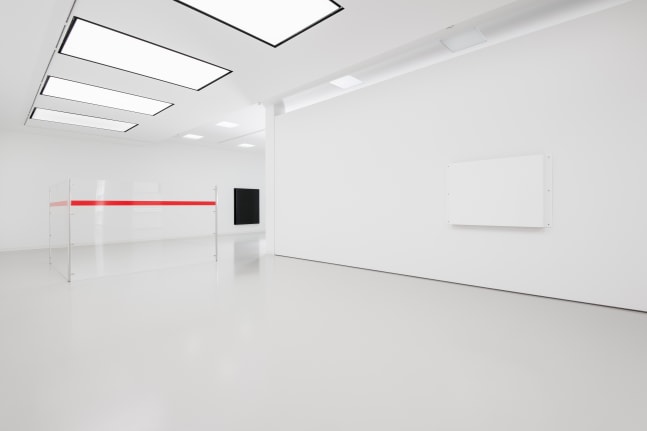 Installation view of wall works by Gerwald Rockenschaub