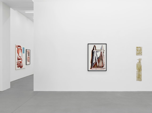 Installation view, Matias Faldbakken, Abstracts and Pewter Abstracts, Galerie Eva Presenhuber, Waldmannstrasse, Zurich, 2025
