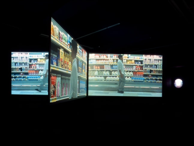 Installation view of living art installation by Doug Aitken