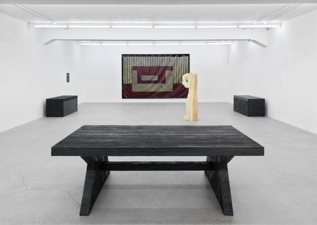 Installation view of Valentin Carron sculpture exhibition