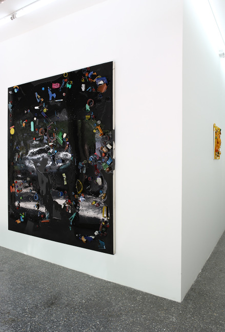 Installation view of paintings by Alex Hubbard