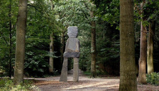Installation view of sculpture by Ugo Rondinone