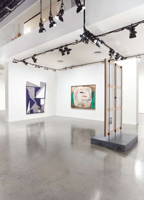 installation view of works by Lucas Blalock and Wyatt Kahn