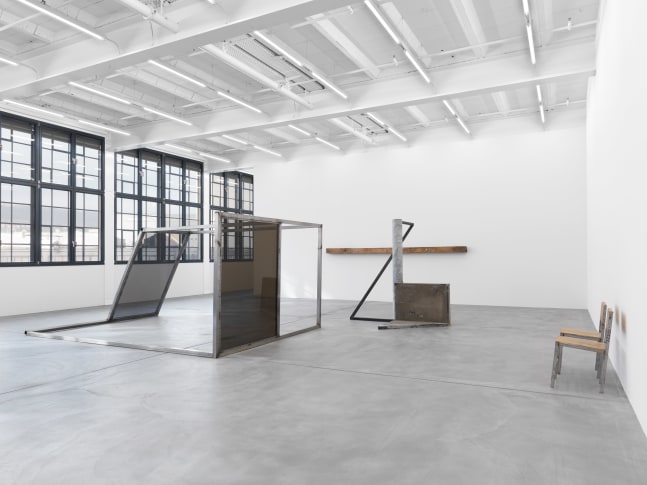 Installation view of Oscar Tuazon sculptures exhibitions