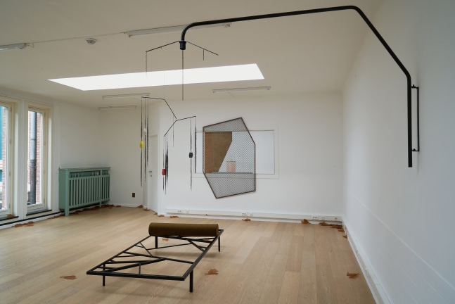 Installation view of sculptures by Martin Boyce