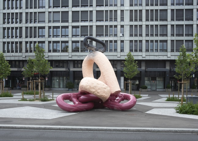 Installation view of sculpture by Mark Handforth