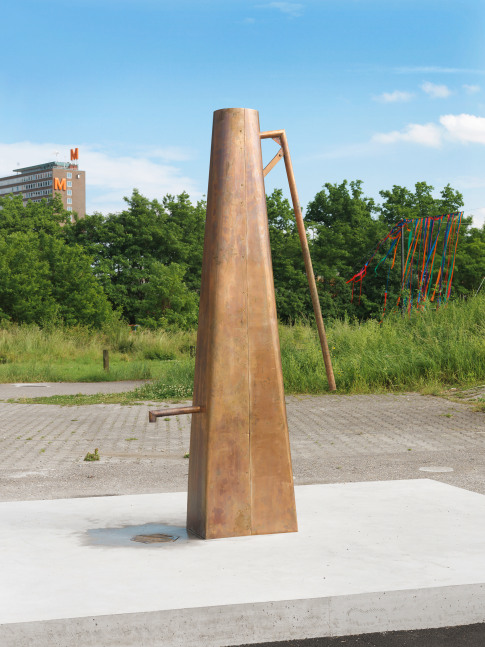 Installation view of sculpture by Valentin Carron