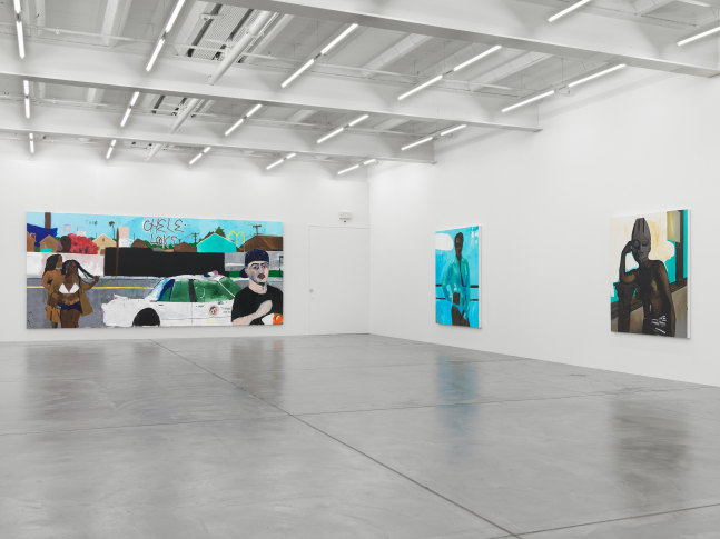 Installation view of paintings by Henry Taylor