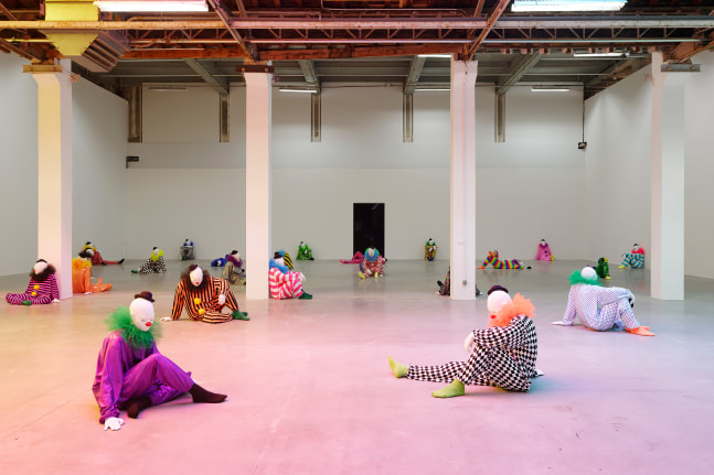 Installation view of sculptures by Ugo Rondinone