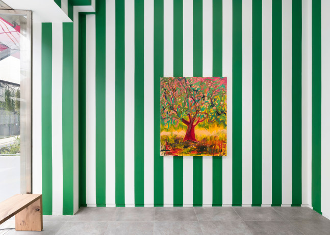 Installation view, Shara Hughes Austin Eddy, Roots n&amp;#39; Fruits, Galerie Eva Presenhuber x P21, Seoul, 2025