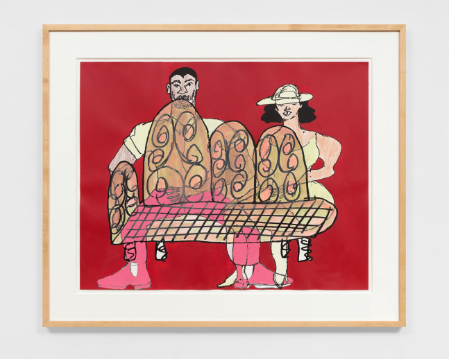 Couple in Lime on Lifted Lounge #2

2021

Colored pencil, acrylic paint, gouache, charcoal, graphite on archival inkjet print

Unique

Sheet 72.5 x 91.5 cm / 28 1/2 x 36 in

Frame 95.5 x 114.5 cm / 37 1/2 x 45 in

SELF 50165