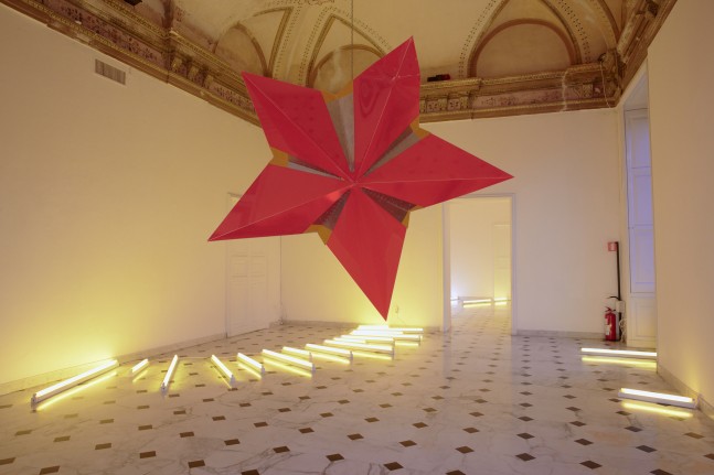 Installation view of sculptures by Mark Handforth