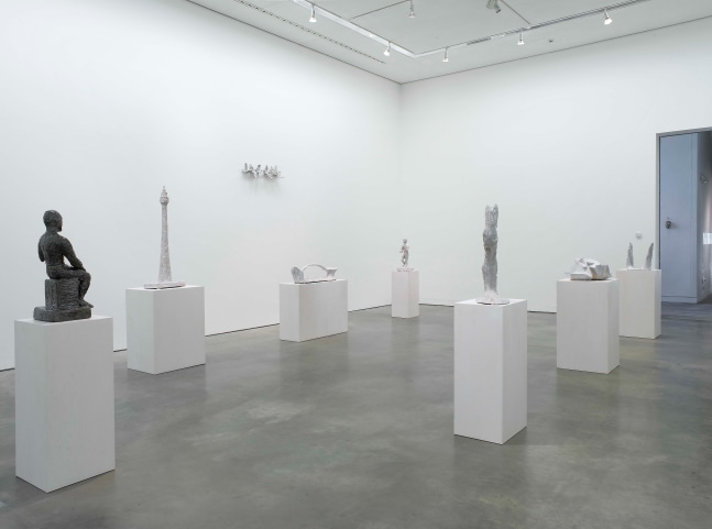 Installation view of sculptures by Andrew Lord
