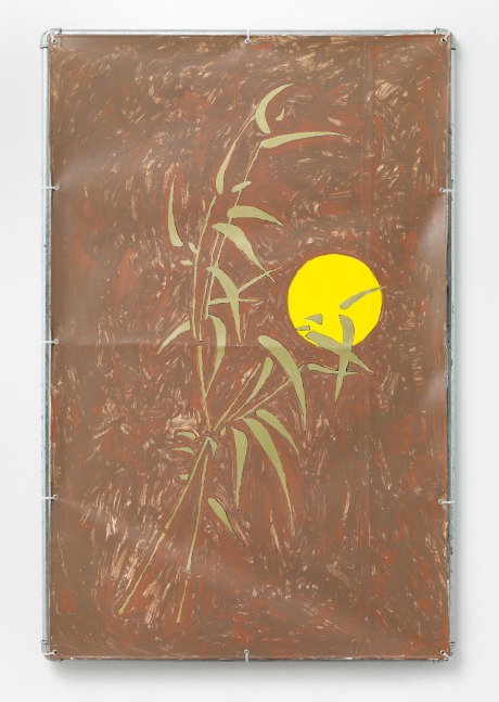 Valentin Carron Untitled 2009 Tiflex on tarpaulin, galvanised steel tubing, plastic straps 128 x 83 x 5 cm / 50 3/8 x 32 5/8 x 2 in