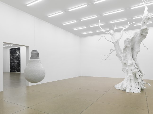 Installation view of sculptures by Ugo Rondinone