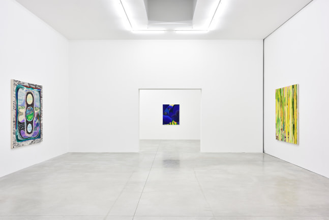 Installation view of Paintings by Shara Hughes
