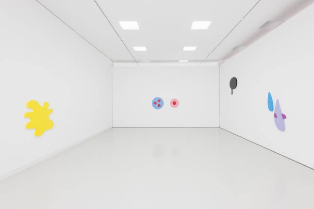 Installation view of wall works by Gerwald Rockenschaub