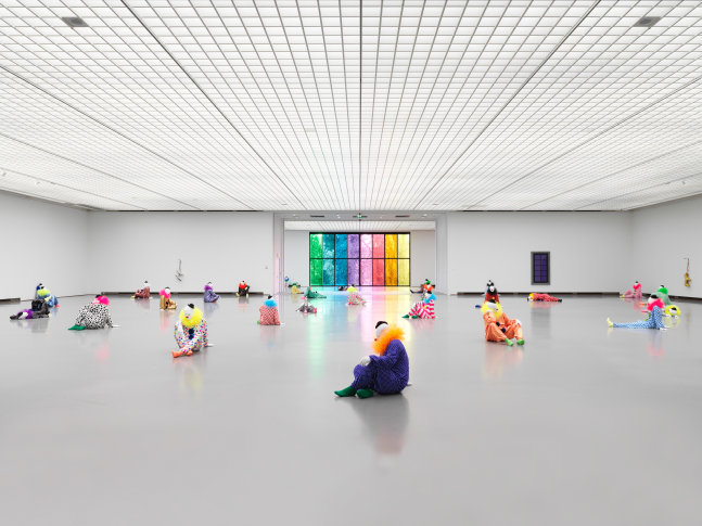 Installation view of sculptures by Ugo Rondinone