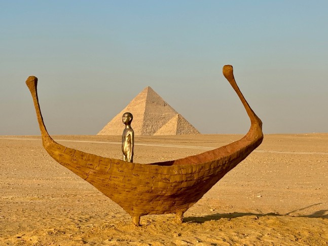 Installation view, Jean-Marie Appriou, Vessel of Time, Pyramides of Giza, Egypt, 2024