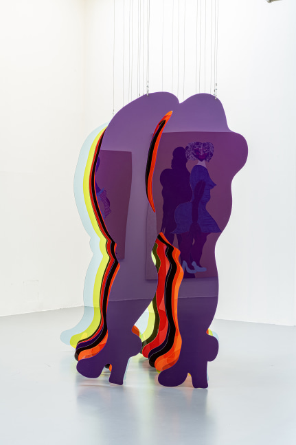 Installation view of sculptures by Tschabalala Self