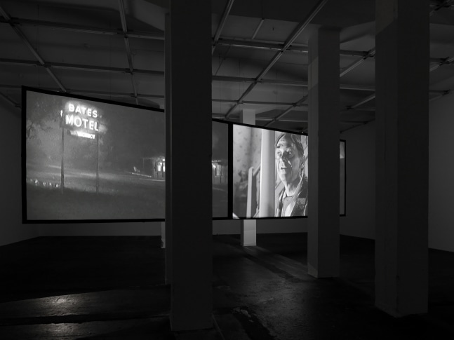 Installation view of Douglas Gordon film and installation exhibition