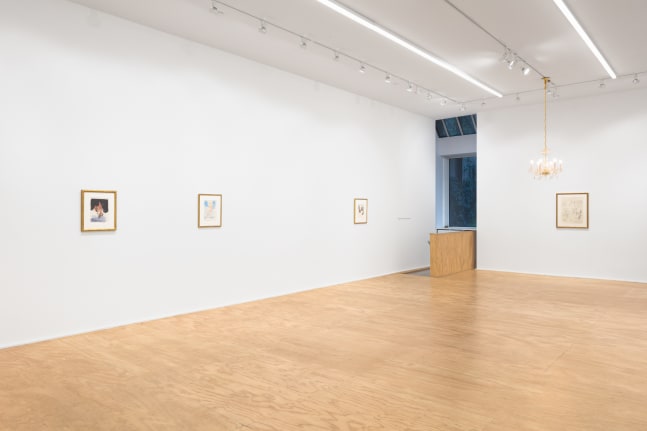 installation views of drawings by Karen Kilimnik