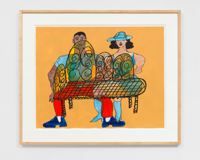 Couple in Blue on Lifted Lounge #1

2021

Colored pencil, acrylic paint, gouache, charcoal, graphite on archival inkjet print

Unique

Sheet 72.5 x 91.5 cm / 28 1/2 x 36 in

Frame 95.5 x 114.5 cm / 37 1/2 x 45 in

SELF 50164