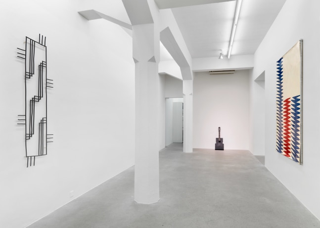 Installation view of Valentin Carron sculpture exhibition