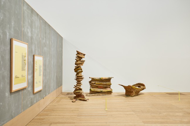 Installation view of works by Franz West