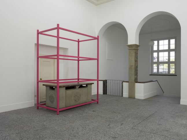 Installation view of sculptures by Gerwald Rockenschaub
