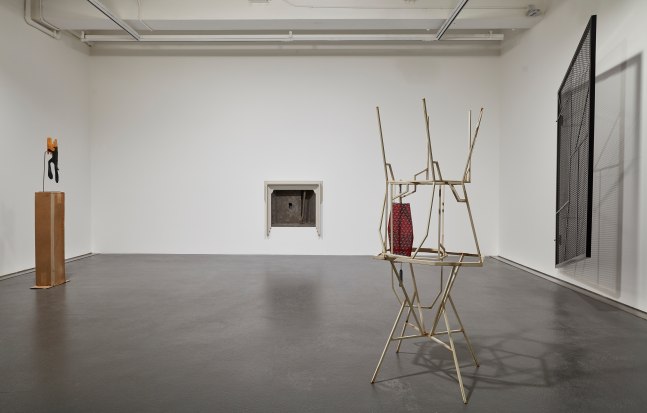 Installation view of sculptures by Martin Boyce