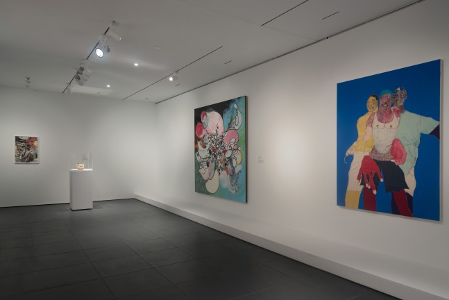 Installation view of painting by Tschabalala Self