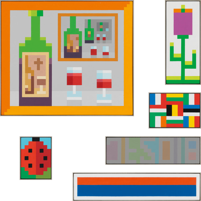 Image of six small paintings by Jean-Frédéric Schnyder