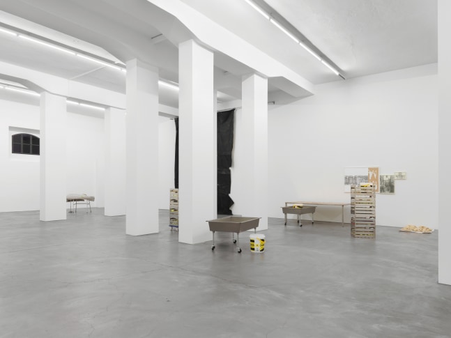 Installation view of paintings and sculptures group exhibition