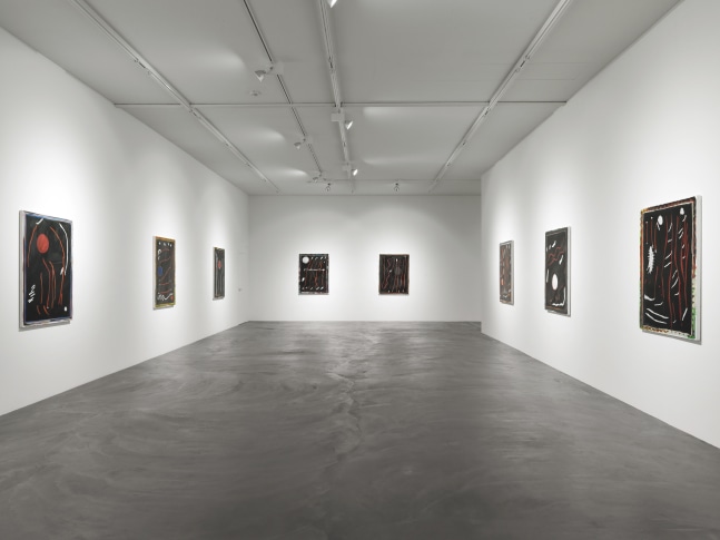 Installation view of Josh Smith paintings exhibition