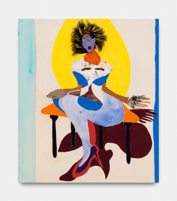 Installation view of painting by Tschabalala Self