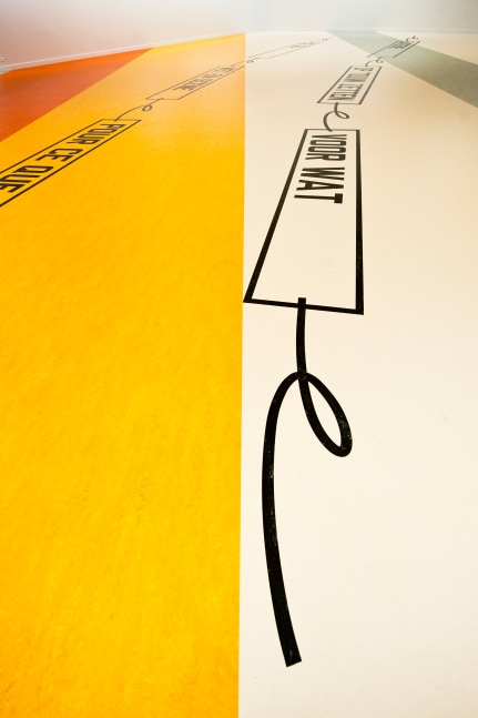 Installation view of floor work by Liam Gillick