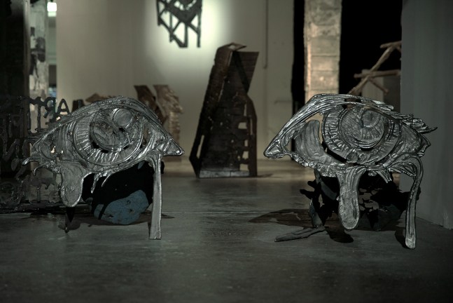 Installation view of sculptures by Jean-Marie Appriou