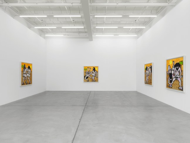 Installation view of Carroll Dunham painting exhibition
