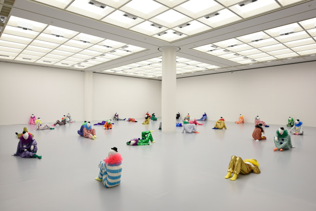 Installation view of sculptures by Ugo Rondinone