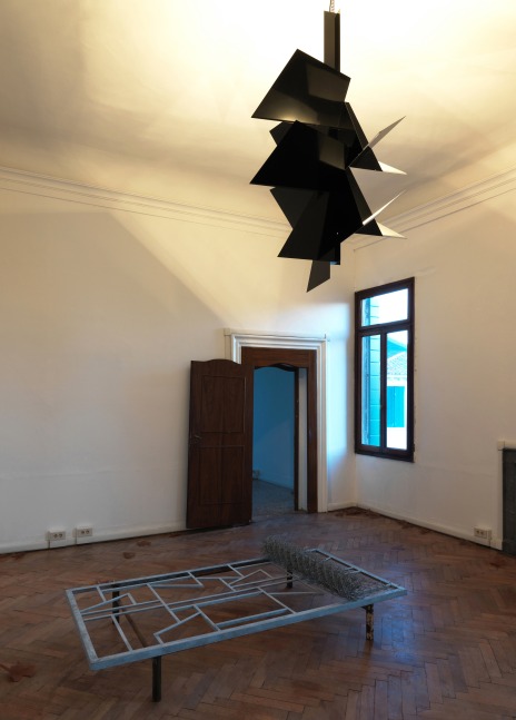 Installation view of sculptures by Martin Boyce
