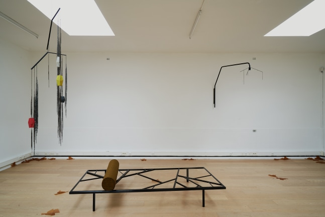 Installation view of sculptures by Martin Boyce