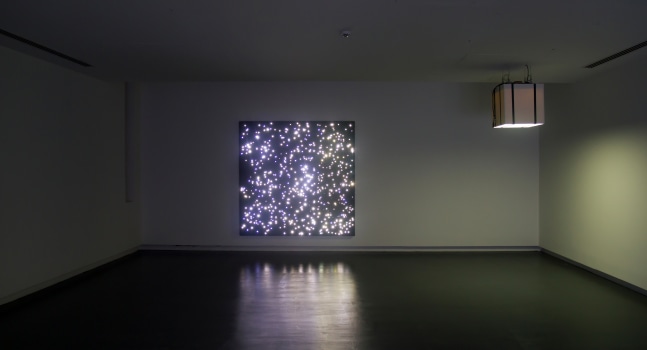 Installation view of sculptures by Angela Bulloch